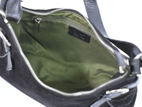 Salvatore Ferragamo Gancini Canvas Shoulder Bag Black Silver - Picture 7 of 10