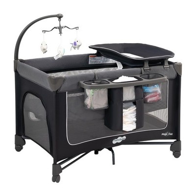 Pamo Babe Magic Fold Pack and Play with Bassinet 1 Step Set Foldable Playards