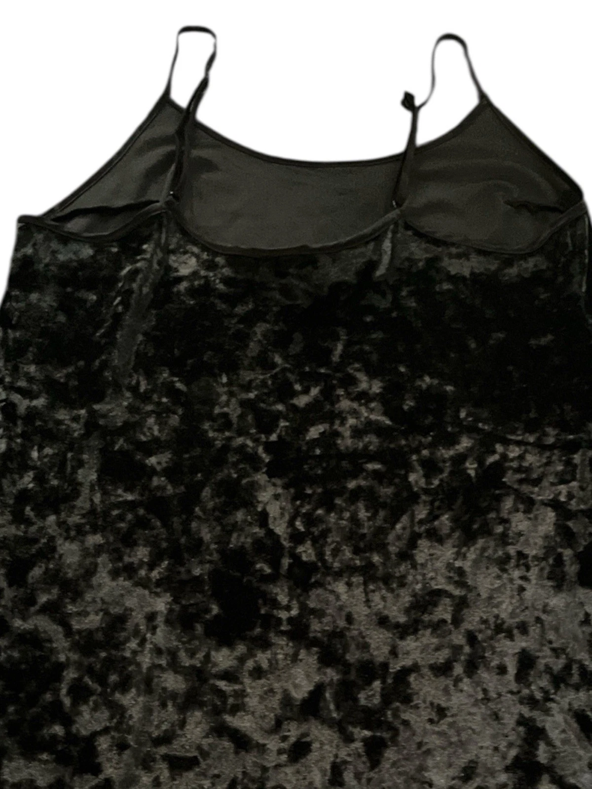 UNDERCOVER Victoria's Secret Tg S XS Abito slip in velluto schiacciato nero regolabile