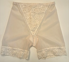Vintage CACHET SHEER GIRDLE Size XL White LACE Leg Sissy Femme Boudoir Cabaret