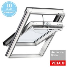VELUX Electric Roof Window GGL 207021U White Painted, Centre-pivot with Flashing