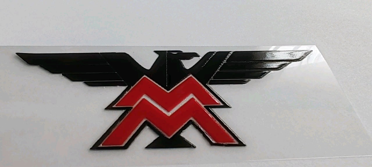 adesivi Moto / Casco - 1 Pz Logo Moto Morini Hd Uv DTF Rilievo - 10x4,5cm foto 4