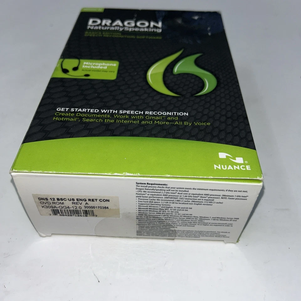 Nuance Dragon Naturally Speaking Version 12 Basics Edition - Speech Recognition - Image 2 of 4