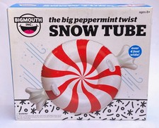 NEW in Box Big Mouth Over 4' Wide Inflatable Snow Tube The Peppermint Twist