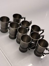 9 Schnapsgläser Reines Zinn Antik Becher Punzen Sammlung