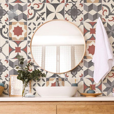 Stickers Tiles Kitchen Bathroom Tiles Stickers PVC Cement 10x10 24pcs PS00