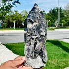5.94LB Natural Sphalerite Crystal Cave Obelisk Quartz Crystal Energy Column — photo 1