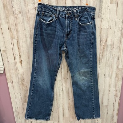 American Eagle 100% Cotton Boot Cut Jeans Dark Wash Men s Size 33X31