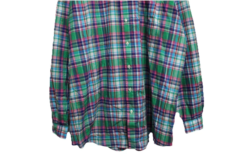 Ralph Lauren Mens Button Up Long Sleeve 2LT /2XLT Blue Green Pink Plaid B - Image 3 of 4