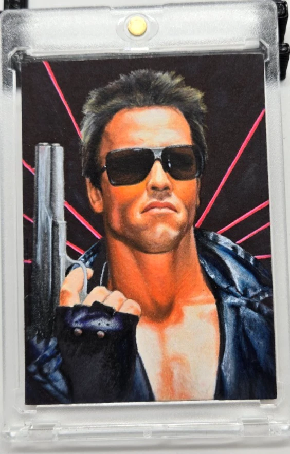 🔥 Terminator - Arnold Schwarzenegger 1/1 Hand Drawn Sketch Card 🔥 - Image 2 of 3