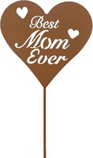 Rustic Weatherproof Garden Sign - Best Mom Ever Gift for Mother's Birthday