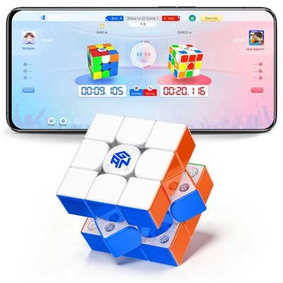 Speed Cube 3x3 Bluetooth Smart Magnetic Electronic GAN i4 UV GanPod Core Steps
