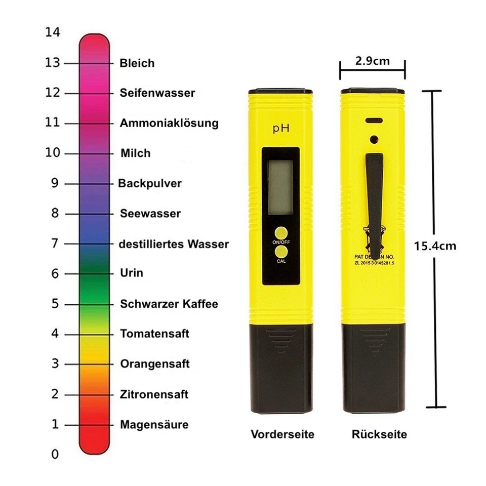 PH Messgerät Wert Wasser Digital Messer Tester Aquarium Pool Prüfer pH 0-14 - Bild 2 von 4