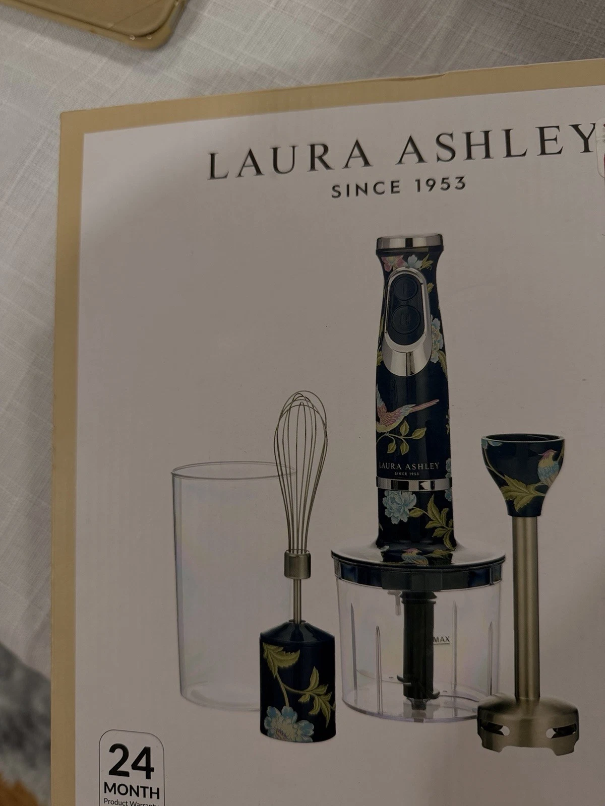 Laura Ashley Hand Blender Set Floral Navy–4in-1 Stick Mixer w/ Chopper & Whisk
Opens in a new window