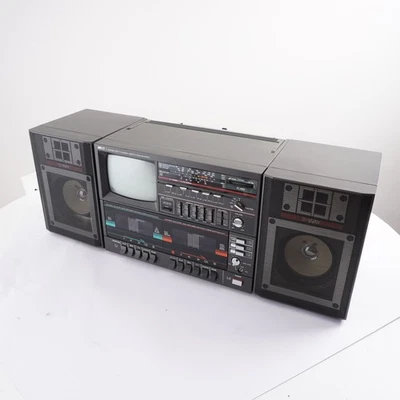 Audio Sonic Audio Sonic B/W TV & Double Cassette Radio Recorder Radio Ungetestet - Bild 1 von 4