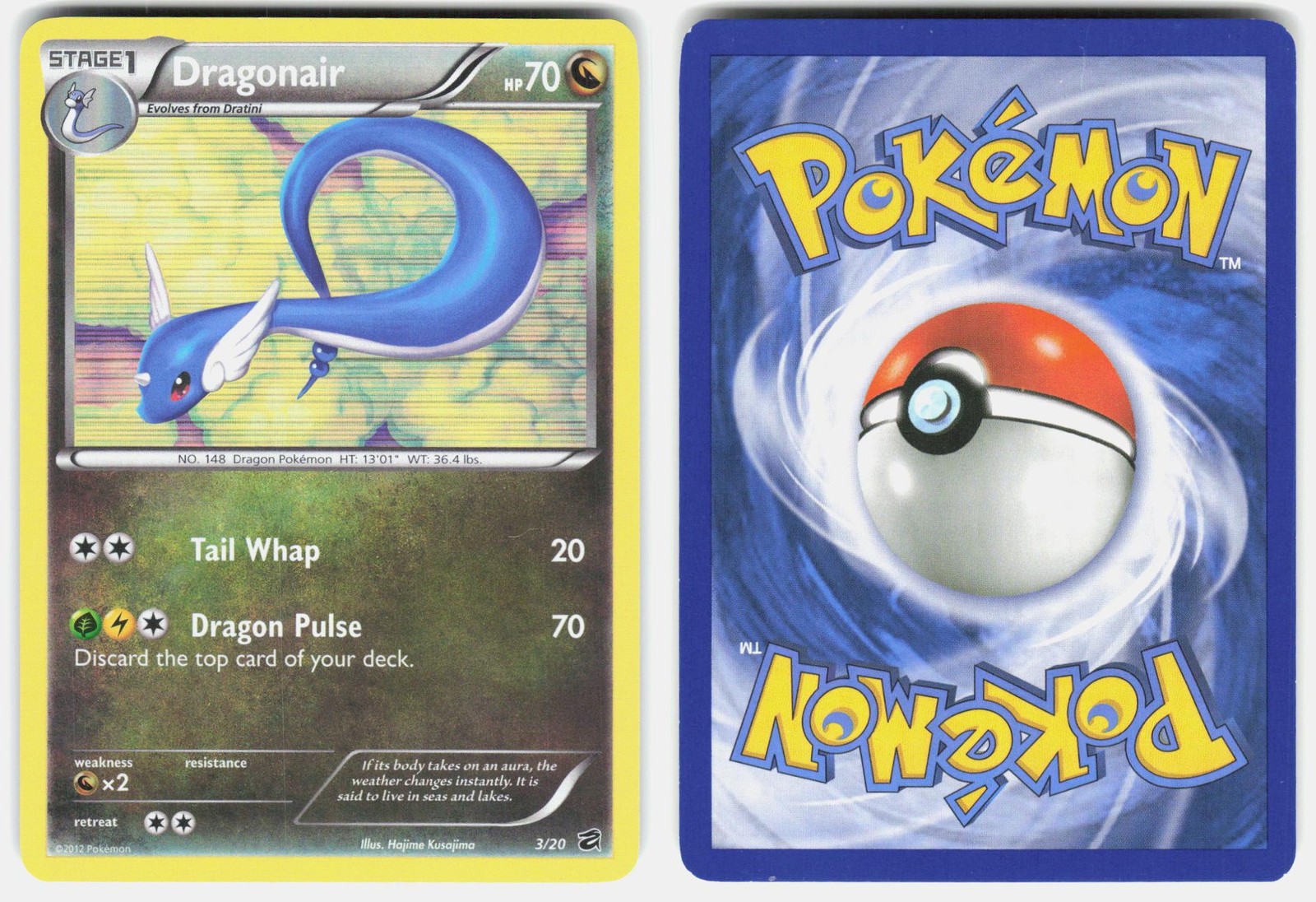 Dragonair 3/20 Holo Rare Dragon Vault Pokemon Holo Lightly Played