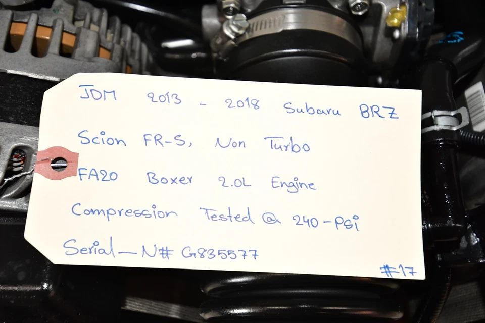 JDM 2013-2018 Subaru BRZ Scion FR-S Boxer FA20 no turbo 2,0 L Foto 3 de 4