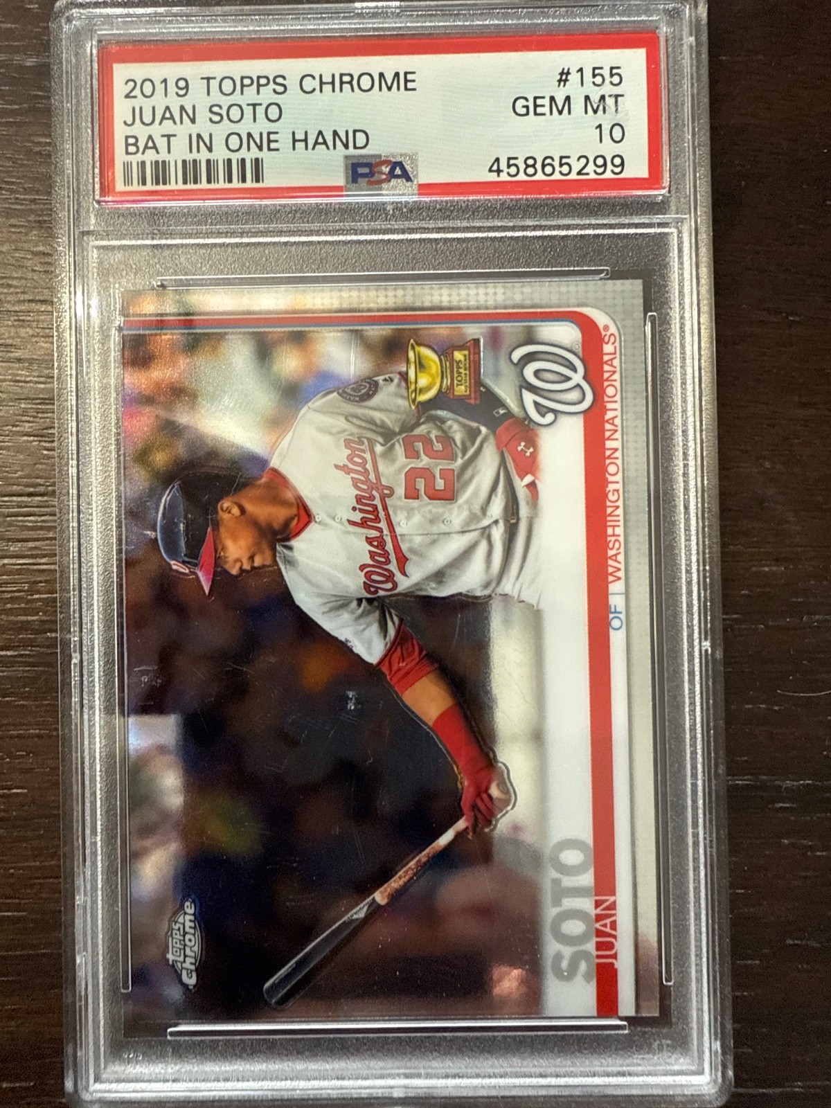 2019 Topps Chrome Bat In One Hand Rookie Cup Juan Soto #155 PSA 10 GEM MT