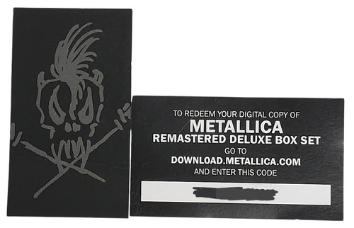 METALLICA Remastered Deluxe Box Set DIGITAL DOWNLOAD CODE CARD Access All Tracks
