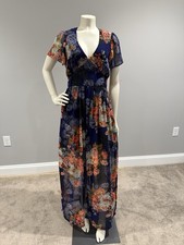 Flowy Feminine Blue Floral asos Maxi Dress Size 6 Cottagecore Wedding