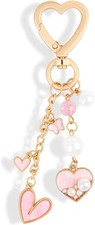 Bag Charm Keychain for Purse Handbag Butterfly Heart Multi Color Women