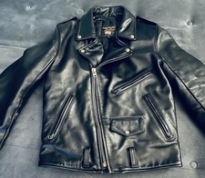 Giacca Motociclista Vanson Pelle Nera Uomo 40 Pesante Trapuntata USA