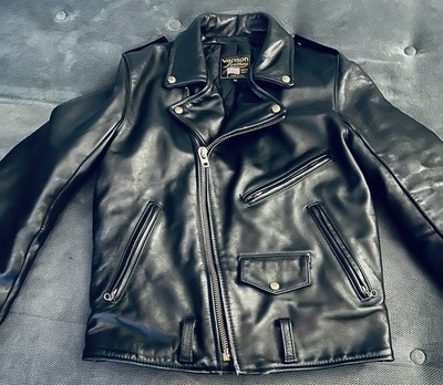 Vanson Black Leather Motorcycle Biker Jacket Mens 40 Heavy Quilted USA
