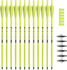 Crossbow Bolts 20inch Fluorescent Carbon Arrows Hunting Practice 12 Pack