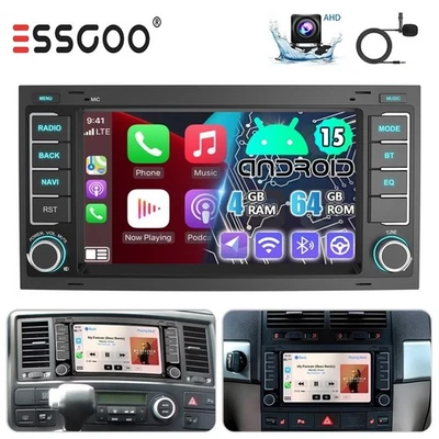 CarPlay 4+64G Android 15 Autoradio GPS FM Für Volkswagen Transporter T5 Multivan - Bild 1 von 4