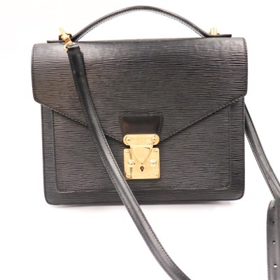 Louis Vuitton Monceau Schultertasche Schwarz Leder EPI Tasche Vintage