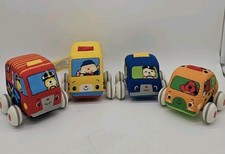 Melissa  Doug K Kids Pull Back Soft Fabric Roll and Go Vehicles Lot of 4