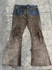 Vintage 1970s North Beach Leather Suede Whip Stitch Pants Size 29 X 31