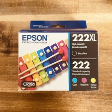 EPSON 222XL Ink GENUINE Black & Standard Color Cartridge Exp 02/2029