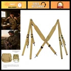 WW2 US Army M1936 Combat Suspenders X Strap Replica Military Canvas Webbing Khak