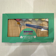 Mondo Llama Paint-Your-Own Wood Eggs Kit Paint Brushes Included