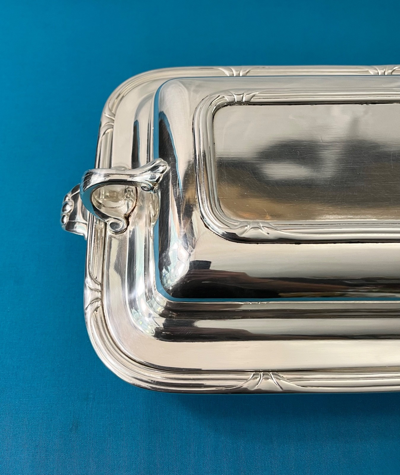RARE ERCUIS Rectangular Vegetable Model BEAUTIFUL Silver Metal Serving Flat