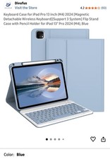 Divufus Keyboard Case iPad Pro 13in M4 2024 Magnetic Wireless