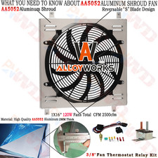 Aluminum Radiator Shroud 16fan For 1966-1977 1967 Ford Bronco L6v8 Conversions