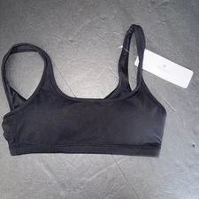 CRZ YOGA Sports Bra Scoop Neck Black Size M New 
