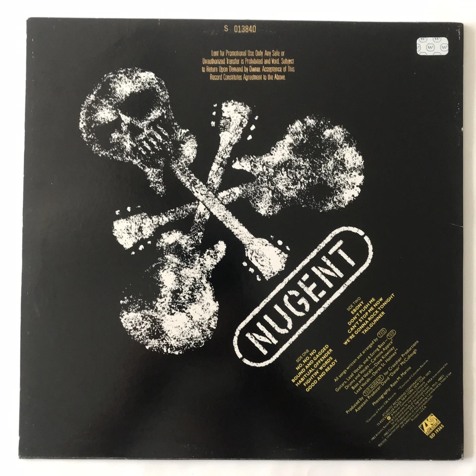 Ted Nugent 1982 NUGENT LP Atlantic SD 19365🇺🇸promo - Image 2 of 4