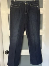 Vintage Y2K Gitano Jeans Dark Blue Size 12 Boot Cut 27” Inseam Pocket Detail