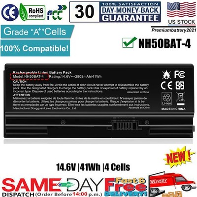  NEW NH50BAT-4 battery For Clevo 6-87-NH50S-41C00 NH50RH NH55EDQ NH58EDQ NH70