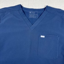 FIGS Leon V Neck Scrub Shirt Mens XXL Blue Top Technical Collection Stretch
