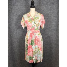 Vintage 1970s Floral 2 Piece Skirt Blouse Set 26" Waist Pastel Cottage Retro