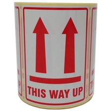 This Way Up Printed Parcel Labels - Postage Stickers - Permanent Self Adhesive