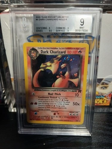 Pokémon Dark Charizard TCG Team Rocket Holo Card 4/82 Beckett 9