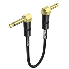 6 Inch Guitar Patch Cable Performance Guitar Effect 6in Black Angled-Angled