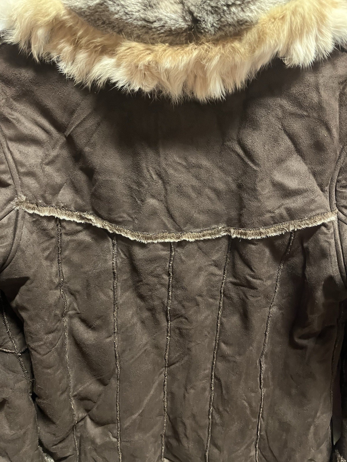 Fitz-Wright Brown suede Button Front women’s rabb… - image 6