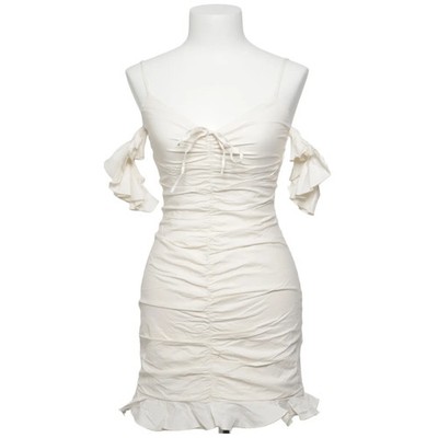 Oh Polly, Kleid, Größe: 34, Beige, Baumwolle/Elasthan, Einfarbig, Damen #c0U
