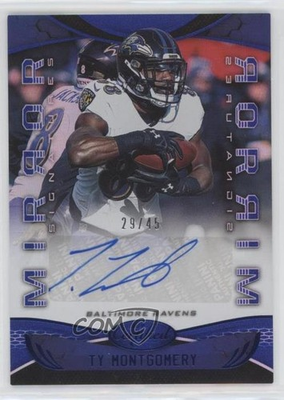 #ad 2019 Certified Signatures Mirror Blue 29 45 Ty Montgomery #MI TM Auto 6er $9.45